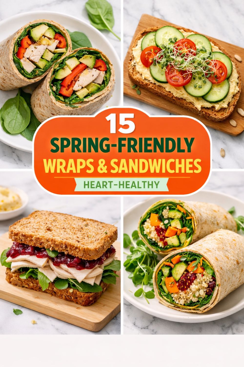 15 Spring Friendly Heart Healthy Wraps and Sandwiches